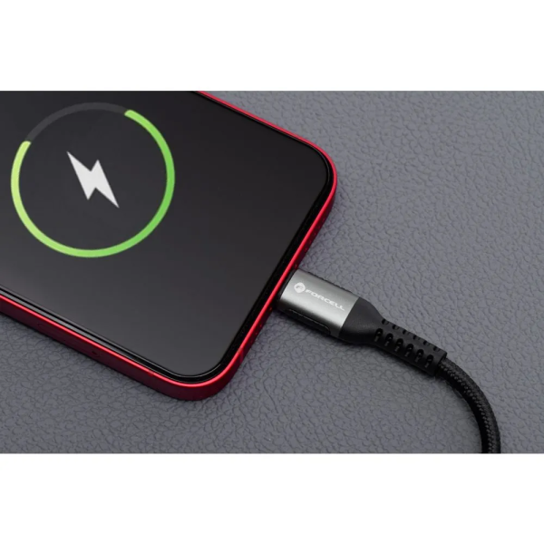 FORCELL F-ENERGY Câble nylon tressé USB-C vers Lightning 3A 27W 3m