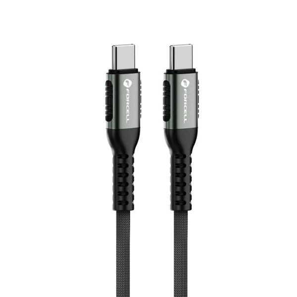 FORCELL F-ENERGY Câble nylon tressé USB-C vers USB-C 5A 100W 1,2m