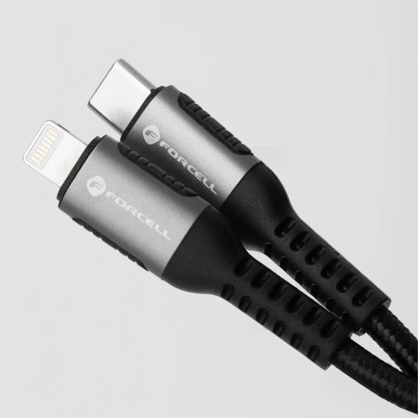 FORCELL F-ENERGY Câble nylon tressé USB-C vers Lightning 3A 27W 1,2m