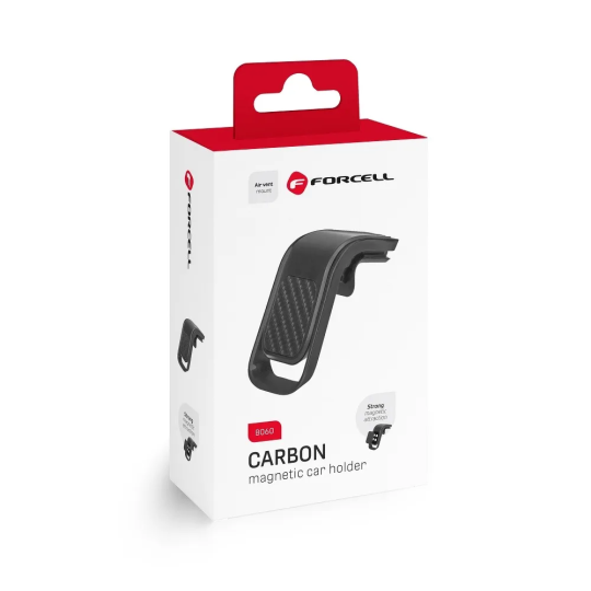 FORCELL F-GRIP B060 Support magnétique noir pour téléphone sur grille de ventilation