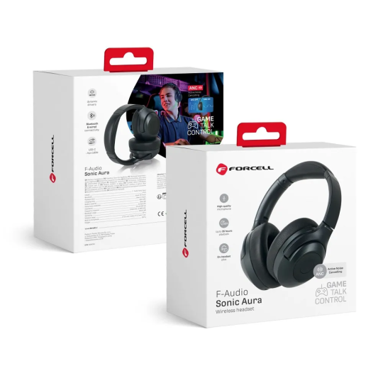 FORCELL F- Audio Casque bluetooth Sonic Aura noir avec réduction de bruit ANC