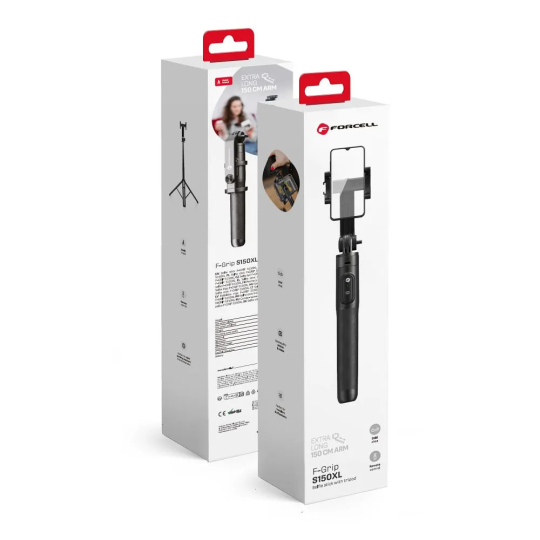 FORCELL F-GRIP S150XL Trépied / Perche à selfie 1,5m avec télécommande bluetooth