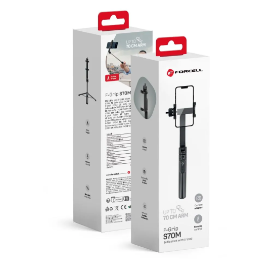 FORCELL F-GRIP S70M trépied pour selfie stick avec télécommande bluetooth