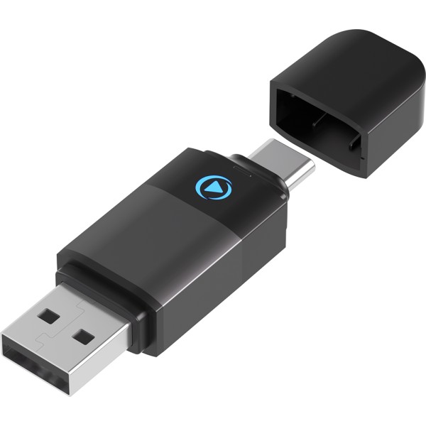 FORCE Adaptateur sans fil USB A/C vers CarPlay / Android Auto Noir + Garantie à vie