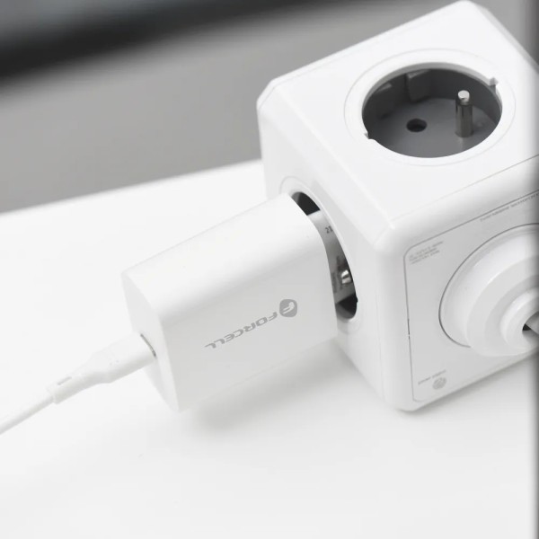 FORCELL Chargeur secteur avec câble USB type C et câble type C - 3A 25W avec fonction de charge PD et QC 4.0