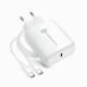 FORCELL Chargeur secteur avec câble USB type C et câble type C - 3A 25W avec fonction de charge PD et QC 4.0