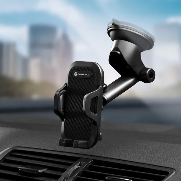 FORCELL Support de téléphone en carbone pour voiture pare-brise avec bras réglable