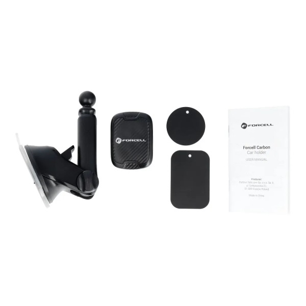 FORCELL Support de téléphone magnétique en carbone pour pare-brise / tableau de bord