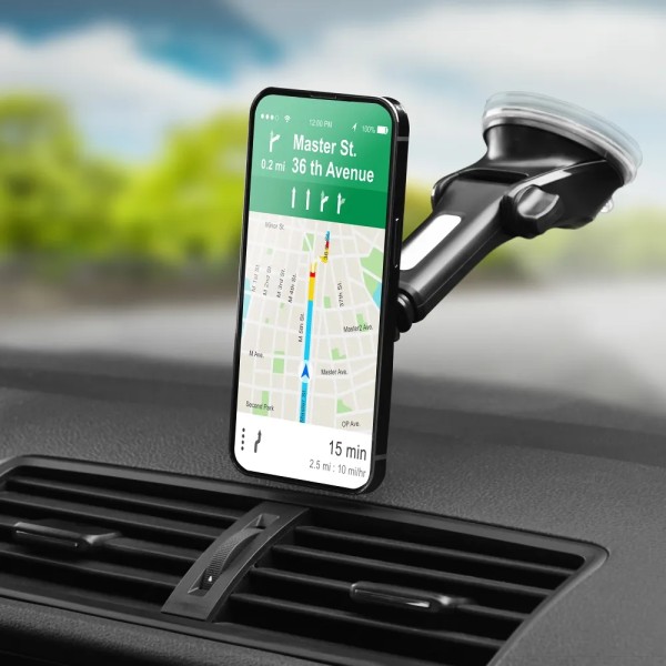 FORCELL Support de téléphone magnétique en carbone pour pare-brise / tableau de bord