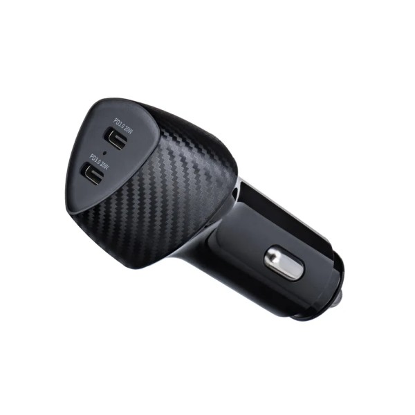 FORCELL F-ENERGY Chargeur adaptateur rapide carbone pour voiture 2x USB-C 20W