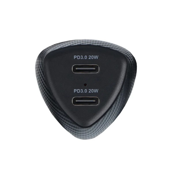 FORCELL F-ENERGY Chargeur adaptateur rapide carbone pour voiture 2x USB-C 20W