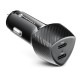 FORCELL F-ENERGY Chargeur adaptateur rapide carbone pour voiture 2x USB-C 20W
