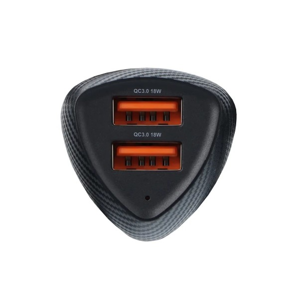 FORCELL F-ENERGY Chargeur adaptateur rapide carbone pour voiture 2x USB-A 18W