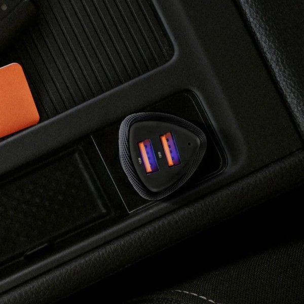 FORCELL F-ENERGY Chargeur adaptateur rapide carbone pour voiture 2x USB-A 18W