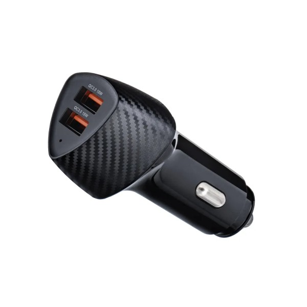 FORCELL F-ENERGY Chargeur adaptateur rapide carbone pour voiture 2x USB-A 18W
