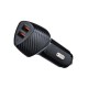 FORCELL F-ENERGY Chargeur adaptateur rapide carbone pour voiture 2x USB-A 18W