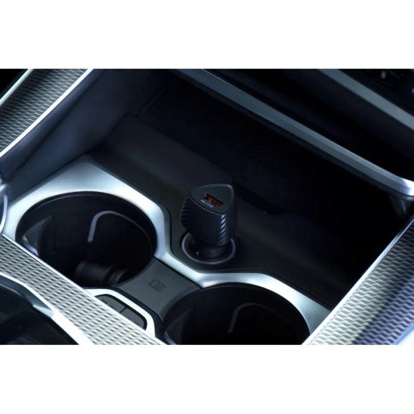 FORCELL F-ENERGY Chargeur adaptateur rapide carbone pour voiture USB-A 3A 18W