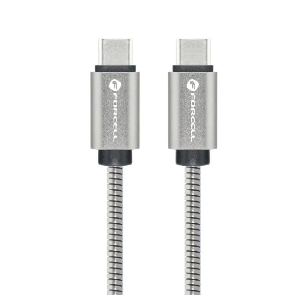 FORCELL F-ENERGY Câble métal charge rapide USB-C vers USB-C 3A 60W 1m