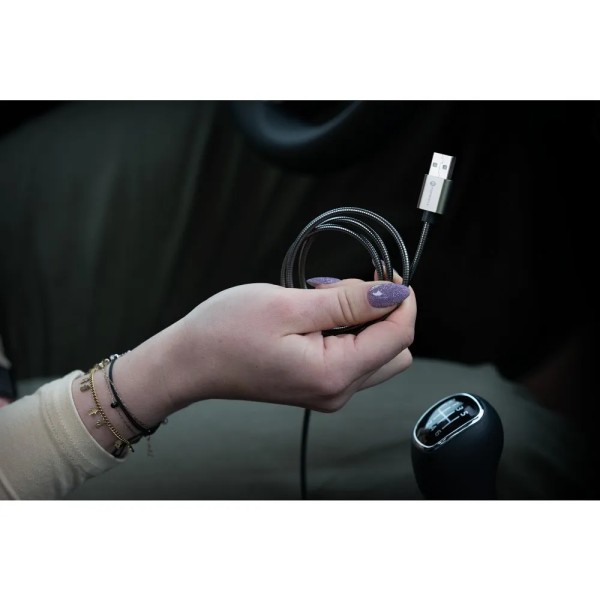 FORCELL F-ENERGY Câble métal charge rapide USB-A vers Lightning 2,4A 12W 1m