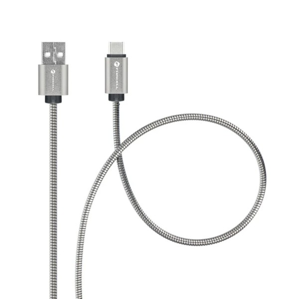 FORCELL F-ENERGY Metal C234 cable USB A to Type C QC3.0 2,4A 12W 1 m silver