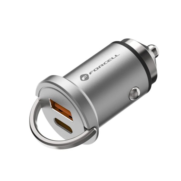 FORCELL F-ENERGY Mini chargeur adaptateur pour voiture USB-C + USB-A 30W