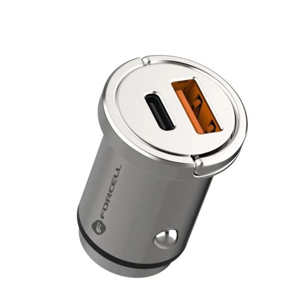 FORCELL F-ENERGY Mini chargeur adaptateur pour voiture USB-C + USB-A 30W