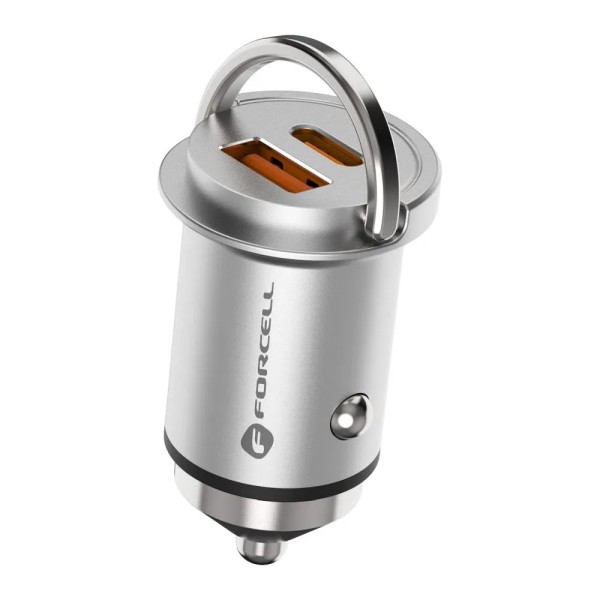 FORCELL F-ENERGY Mini chargeur adaptateur pour voiture USB-C + USB-A 3A 20W