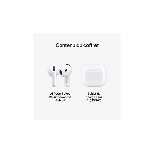 APPLE écouteurs AirPods Lightning (4ᵉ gen) avec réduction active du bruit - Neuf