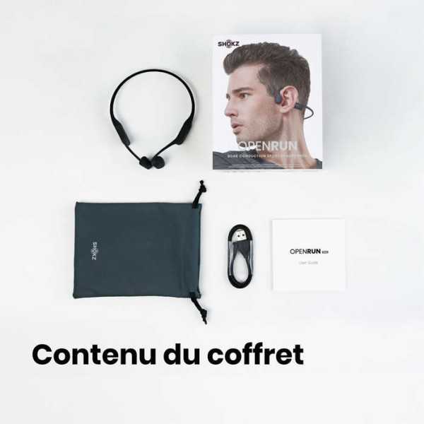 SHOKZ CASQUE BT CONDUCTION OSSEUSE OPENRUN CHARGEUR USB-C NOIR