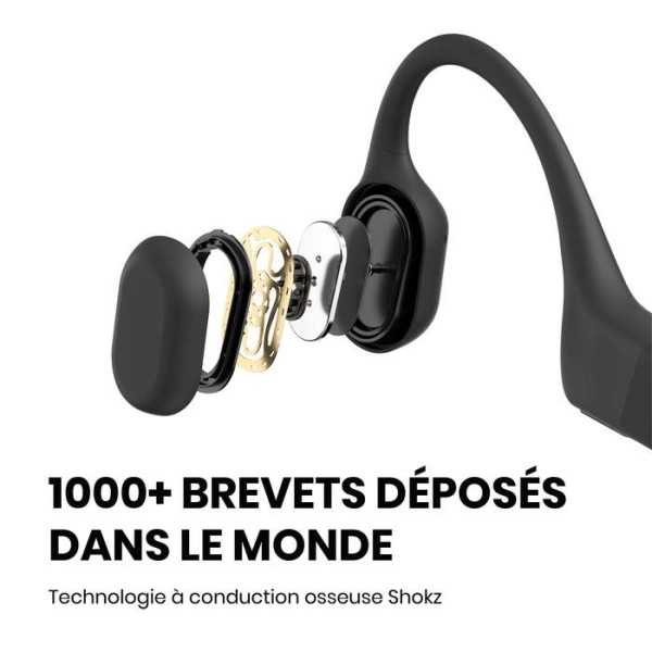 SHOKZ CASQUE BT CONDUCTION OSSEUSE OPENRUN CHARGEUR USB-C NOIR