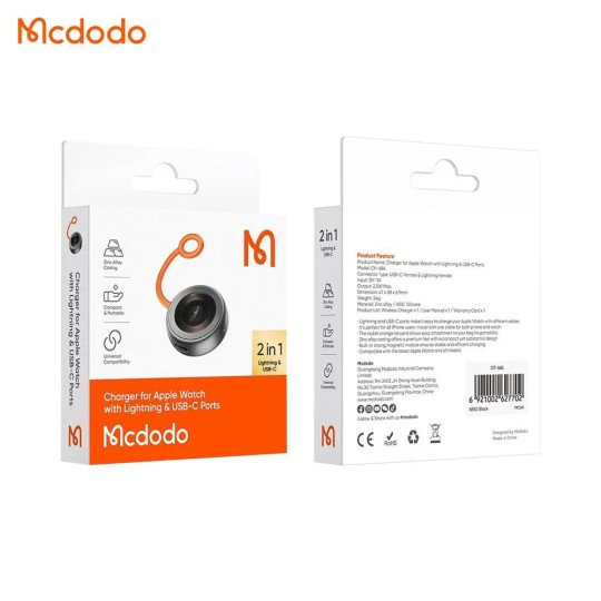 MCDODO Chargeur Montre Connectée CH-6840 sans Fil pour Apple Watch & AirPods Noir
