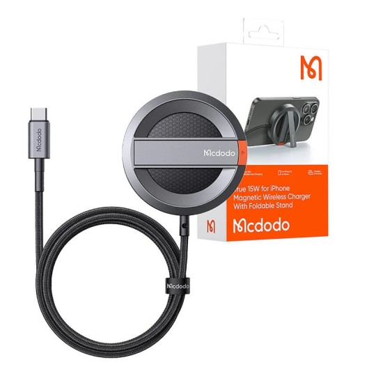 MCDODO Chargeur à Induction CH-5500 15W pour iPhone (avec Support Pliable) Noir