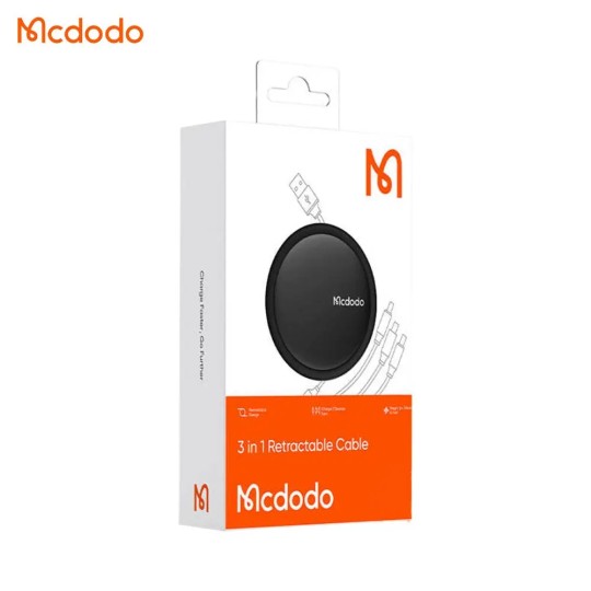 MCDODO Câble Data Multi CA-7256 3 en 1 (USB vers Lightning + Micro + Type-C) 1.2m Noir