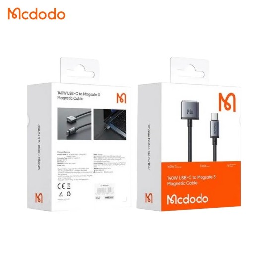 MCDODO Câble de Charge Magnétique CA-1470 Type-C vers Magsafe 3 140W 2m Gris