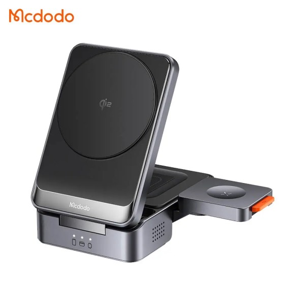 MCDODO Station de Charge sans Fil CH-5190 Qi2 Pliable 3 en 1 Noir