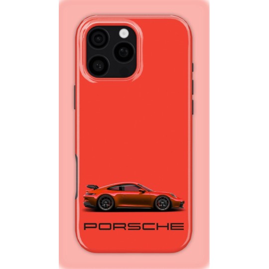 Red Porsche | Coque de téléphone 3D 2en1 Ultra-résistante