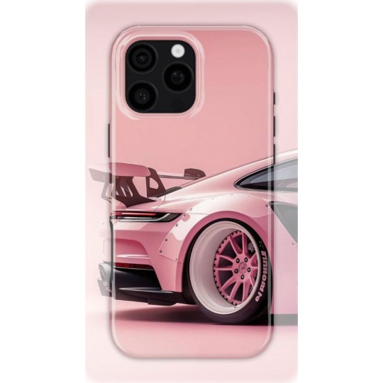 Pink Porsche RWB | Coque de téléphone 3D 2en1 Ultra-résistante