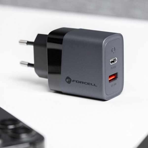 FORCELL F-ENERGY Chargeur super rapide GaN3 2.0 45W USB-C USB-A