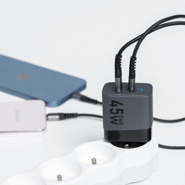 FORCELL F-ENERGY Chargeur super rapide GaN3 2.0 45W USB-C USB-A