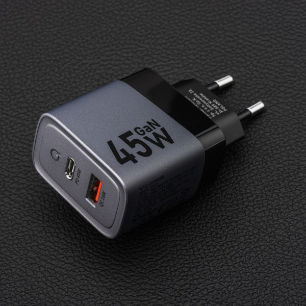 FORCELL F-ENERGY Chargeur super rapide GaN3 2.0 45W USB-C USB-A