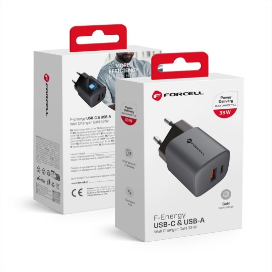 FORCELL F-ENERGY Chargeur GaN3 33W USB-C USB-A