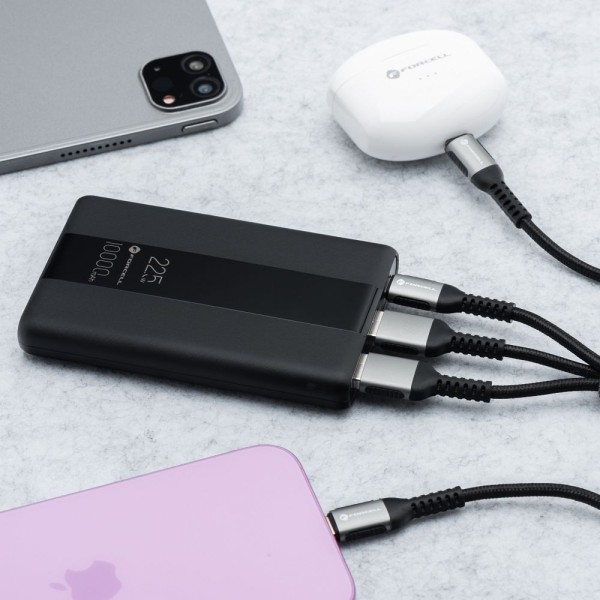 FORCELL F-ENERGY Batterie externe avec câble USB-C vers USB-A 10 000mAh 22.5W