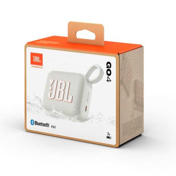 JBL Go 4 blanche Enceinte Bluetooth Waterproof