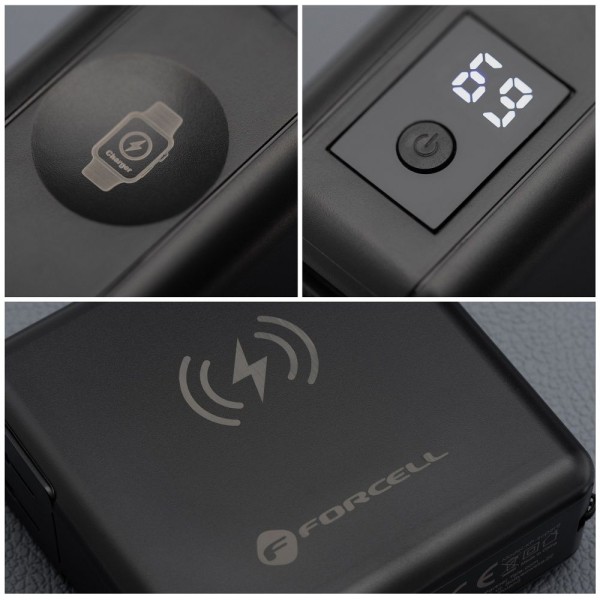 FORCELL F-ENERGY Chargeur multifonction 6-en-1 USB-A + USB-C 45W + Batterie externe 15 000mAh + MagSafe & Apple Watch