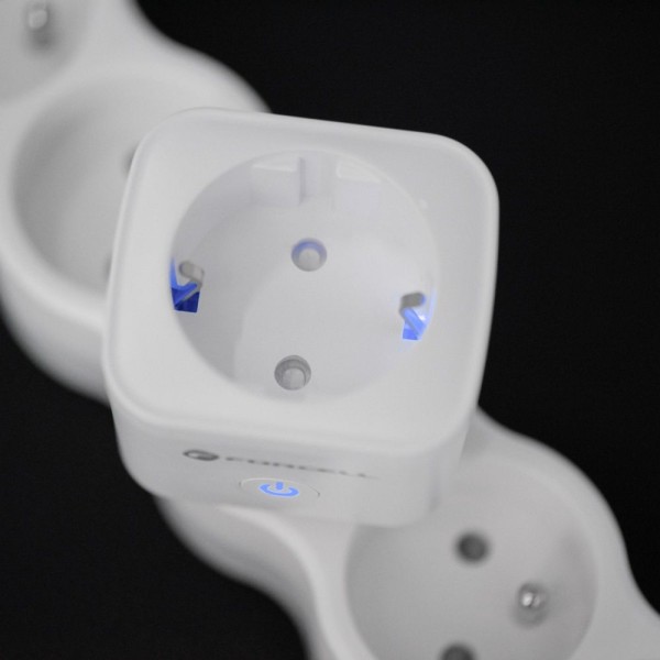 FORCELL F-ENERGY Prise intelligente 230V avec Wifi, programmateur, contrôle vocal, compatible Tuya/Alexa