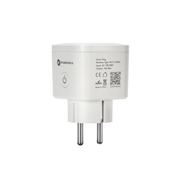FORCELL F-ENERGY Prise intelligente 230V avec Wifi, programmateur, contrôle vocal, compatible Tuya/Alexa
