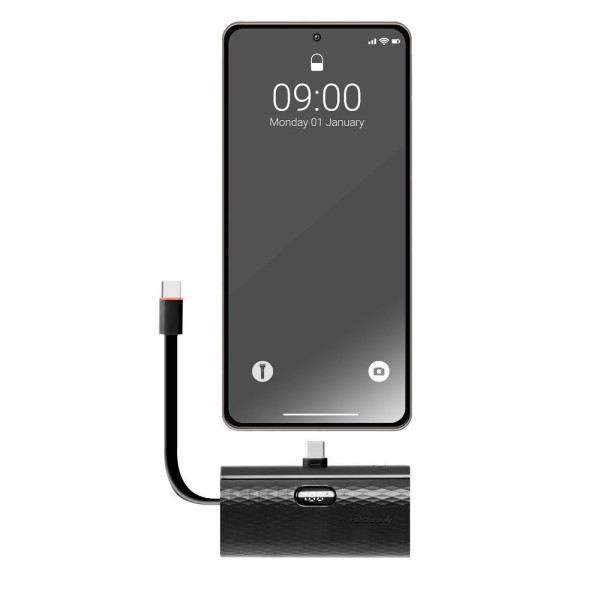 FORCELL F-ENERGY Batterie externe avec câble et connecteur USB-C intégré 5 000mAh 20W