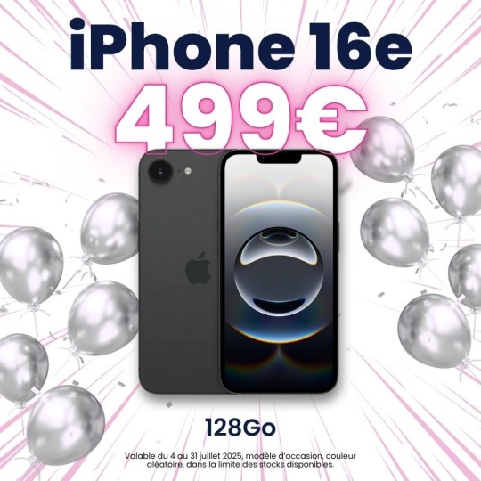 iPhone 16e 499€ - Offre 9 ans Macavenue