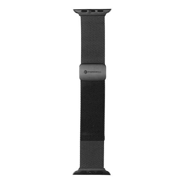 Bracelet APPLE Watch Milanais Noir en acier magnétique