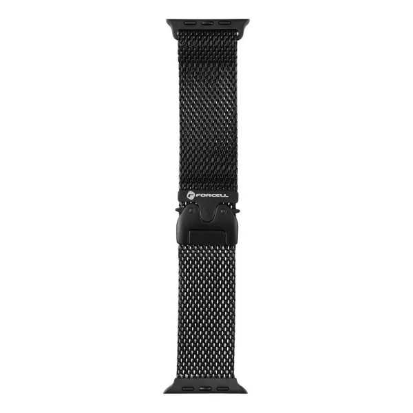Bracelet APPLE Watch Milanais Noir avec fermoir en acier